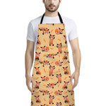 Cute Red Panda And Bamboo Pattern Print Bib Apron With Pocket