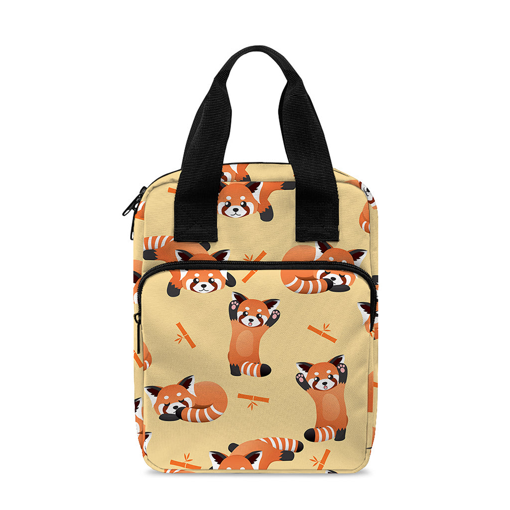 Cute Red Panda And Bamboo Pattern Print Bible Tote Bag