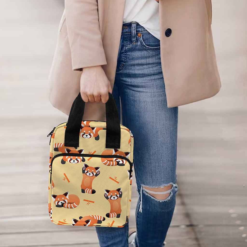 Cute Red Panda And Bamboo Pattern Print Bible Tote Bag