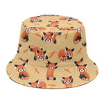 Cute Red Panda And Bamboo Pattern Print Bucket Hat