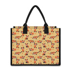 Cute Red Panda And Bamboo Pattern Print Canvas Tote Bag