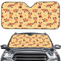Cute Red Panda And Bamboo Pattern Print Car Windshield Sun Shade