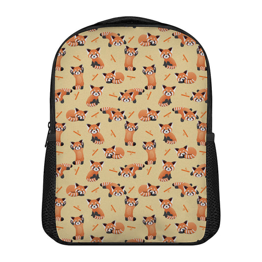 Cute Red Panda And Bamboo Pattern Print Casual Backpack