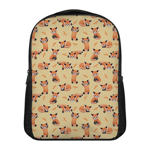 Cute Red Panda And Bamboo Pattern Print Casual Backpack