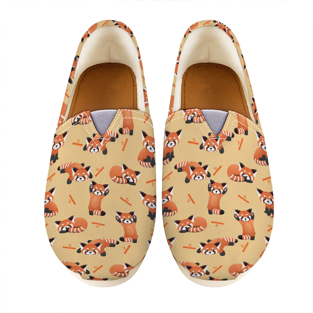 Cute Red Panda And Bamboo Pattern Print Casual Shoes