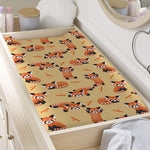 Cute Red Panda And Bamboo Pattern Print Changing Pad Cover