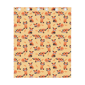 Cute Red Panda And Bamboo Pattern Print Curtain