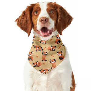 Cute Red Panda And Bamboo Pattern Print Dog Bandana