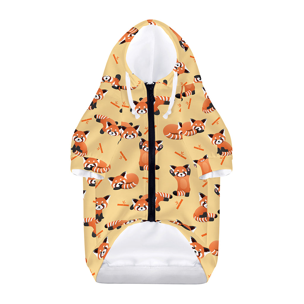 Cute Red Panda And Bamboo Pattern Print Dog Zip Up Hoodie