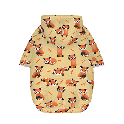 Cute Red Panda And Bamboo Pattern Print Dog Zip Up Hoodie