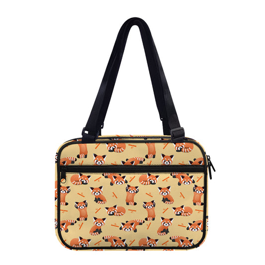 Cute Red Panda And Bamboo Pattern Print Double Strap Bible Bag