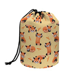 Cute Red Panda And Bamboo Pattern Print Drawstring Makeup Bag