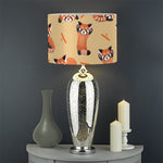 Cute Red Panda And Bamboo Pattern Print Drum Lamp Shade