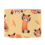 Cute Red Panda And Bamboo Pattern Print Drum Lamp Shade