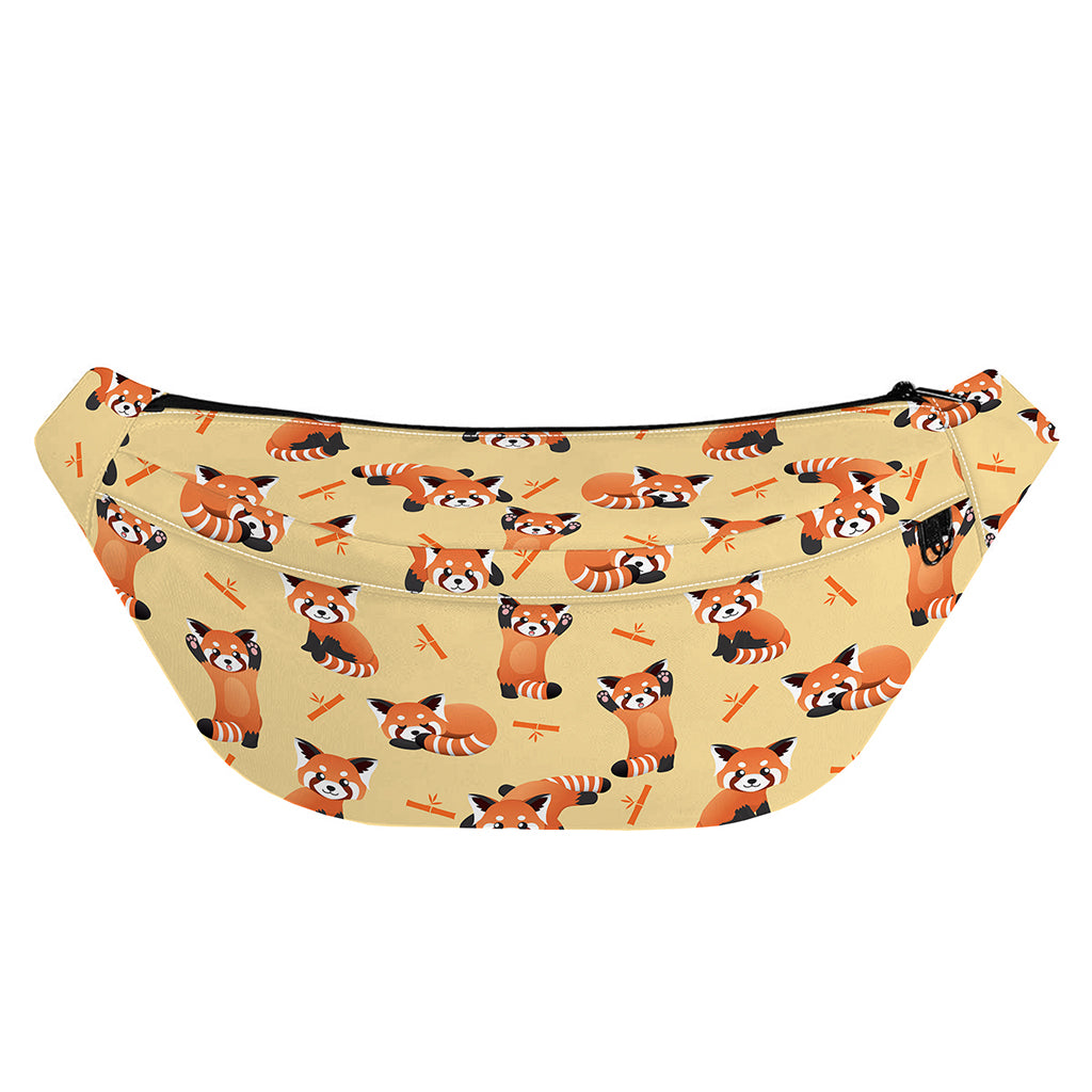 Cute Red Panda And Bamboo Pattern Print Fanny Pack