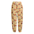 Cute Red Panda And Bamboo Pattern Print Fleece Lined Knit Pants