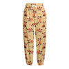 Cute Red Panda And Bamboo Pattern Print Fleece Lined Knit Pants