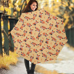 Cute Red Panda And Bamboo Pattern Print Foldable Umbrella