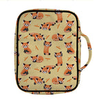 Cute Red Panda And Bamboo Pattern Print Front Pocket Bible Bag