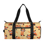 Cute Red Panda And Bamboo Pattern Print Gym Bag