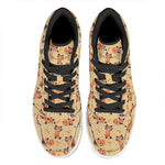 Cute Red Panda And Bamboo Pattern Print High Top Leather Sneakers