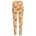 Cute Red Panda And Bamboo Pattern Print High-Waisted Pocket Leggings