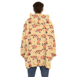 Cute Red Panda And Bamboo Pattern Print Hoodie Blanket