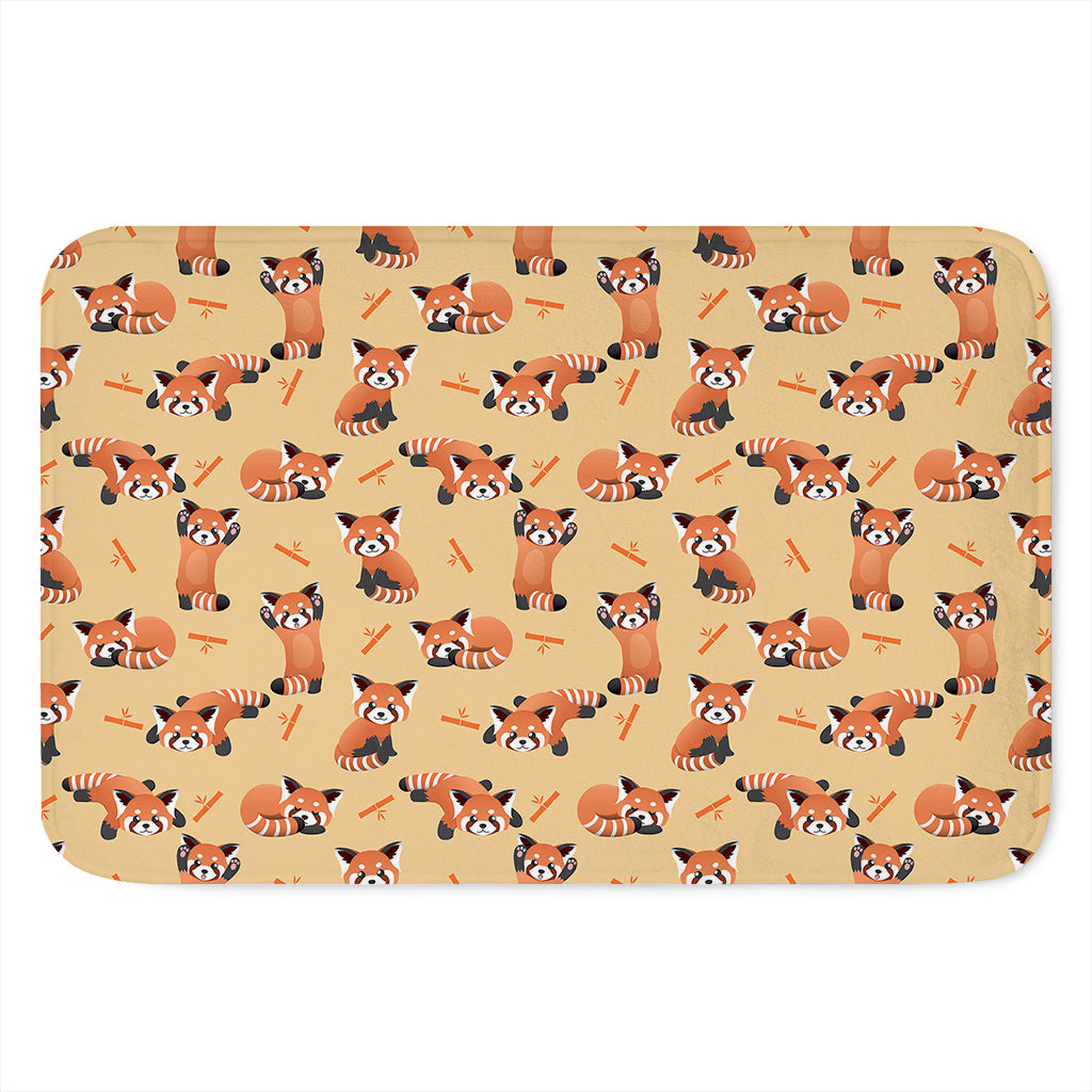 Cute Red Panda And Bamboo Pattern Print Indoor Door Mat