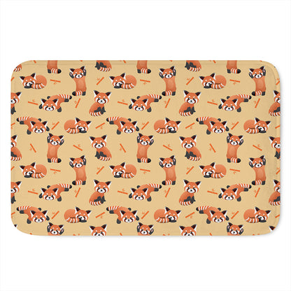 Cute Red Panda And Bamboo Pattern Print Indoor Door Mat