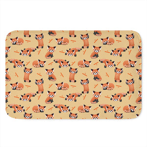 Cute Red Panda And Bamboo Pattern Print Indoor Door Mat