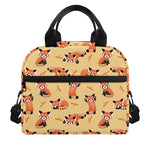 Cute Red Panda And Bamboo Pattern Print Insulated Lunch Bag