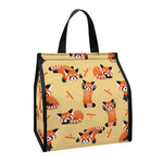 Cute Red Panda And Bamboo Pattern Print Insulated Lunch Tote