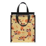 Cute Red Panda And Bamboo Pattern Print Insulated Lunch Tote