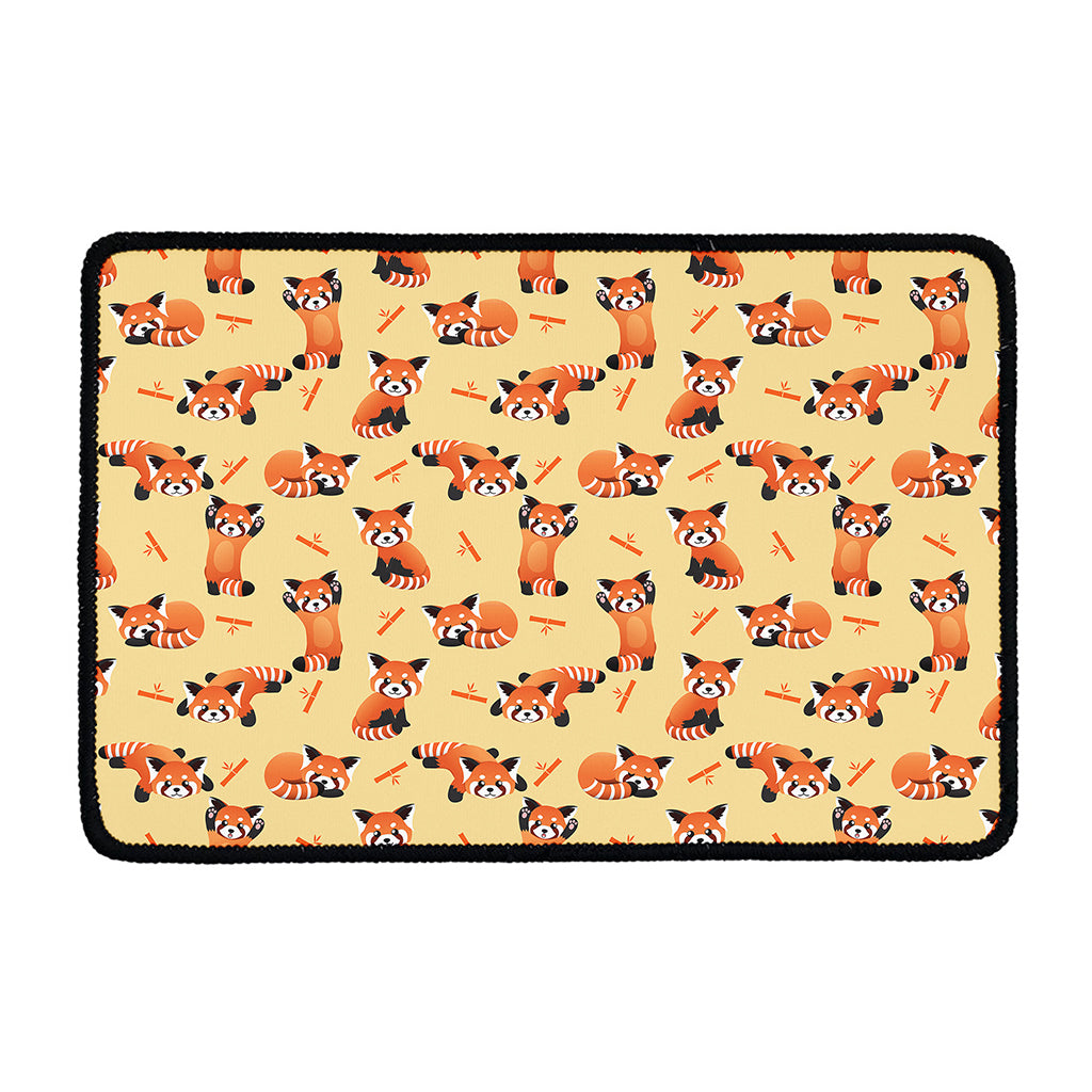 Cute Red Panda And Bamboo Pattern Print Kitchen Mat