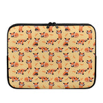 Cute Red Panda And Bamboo Pattern Print Laptop Sleeve