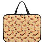 Cute Red Panda And Bamboo Pattern Print Laptop Sleeve With Handle