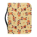 Cute Red Panda And Bamboo Pattern Print Leather Bible Cover