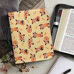 Cute Red Panda And Bamboo Pattern Print Leather Bible Cover