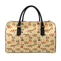 Cute Red Panda And Bamboo Pattern Print Leather Duffel Bag