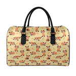 Cute Red Panda And Bamboo Pattern Print Leather Duffle Bag