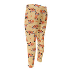 Cute Red Panda And Bamboo Pattern Print Men's Compression Pants