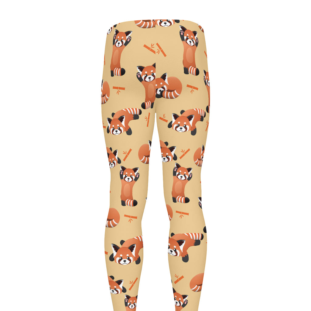 Cute Red Panda And Bamboo Pattern Print Men's leggings