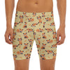 Cute Red Panda And Bamboo Pattern Print Men's Long Boxer Briefs