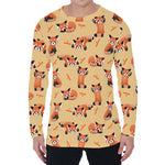 Cute Red Panda And Bamboo Pattern Print Men's Long Sleeve T-Shirt