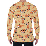 Cute Red Panda And Bamboo Pattern Print Men's Long Sleeve T-Shirt
