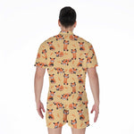 Cute Red Panda And Bamboo Pattern Print Men's Rompers