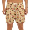 Cute Red Panda And Bamboo Pattern Print Men's Split Running Shorts