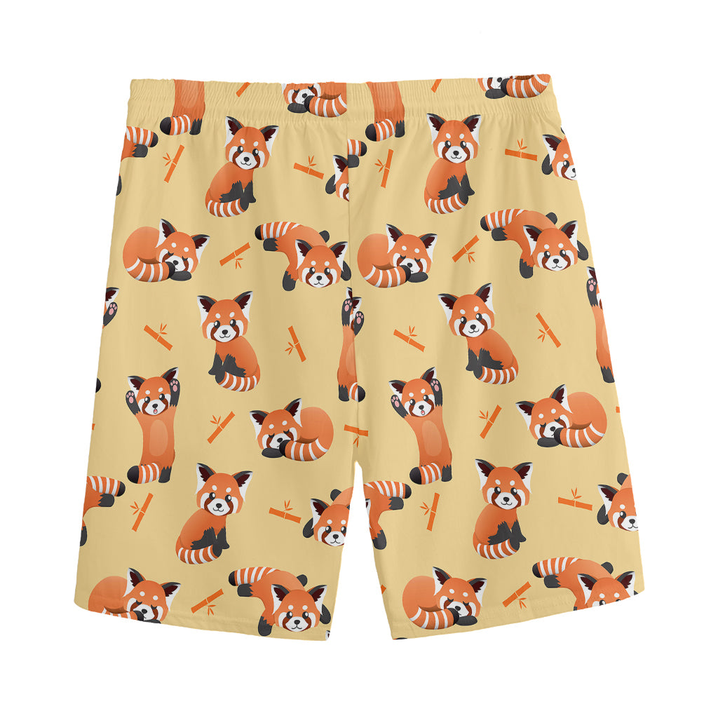 Cute Red Panda And Bamboo Pattern Print Men's Sports Shorts