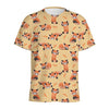 Cute Red Panda And Bamboo Pattern Print Men's Sports T-Shirt