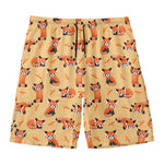 Cute Red Panda And Bamboo Pattern Print Men's Swim Trunks